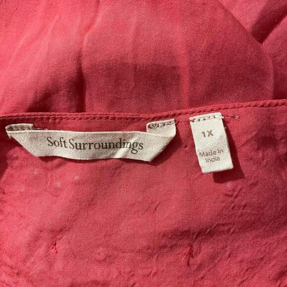 Soft Surroundings 1X Top Blouse Tunic Embroidered Plus Size - Picture 4 of 5